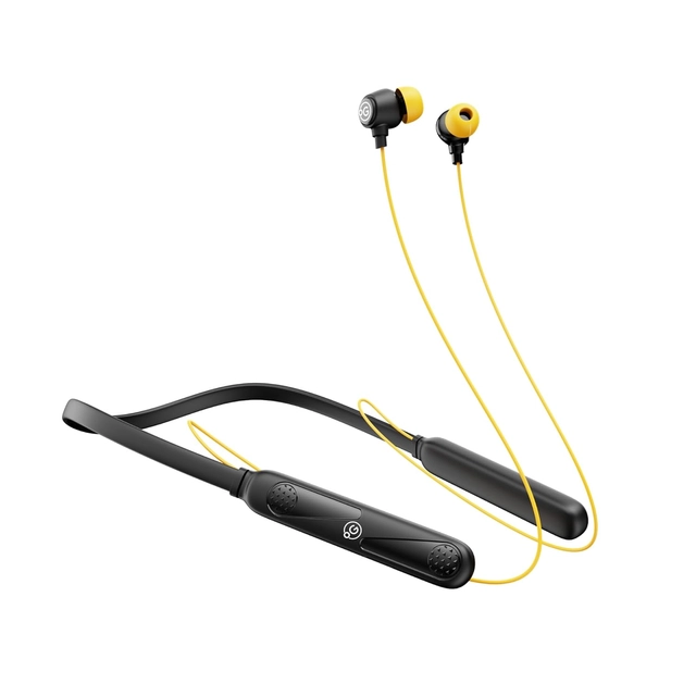 Wireless Bluetooth in-Ear Neckband with Mic (Yellow & Black)