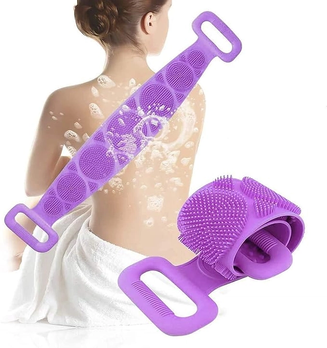 Silicone Double Side Bathing Scrubber (Multicolor)