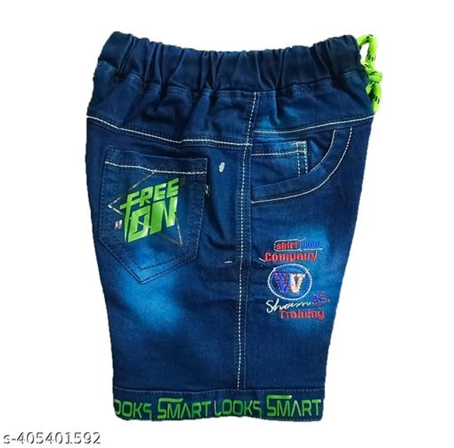 Denim Shorts for Boys (Blue, 3-4 Years)