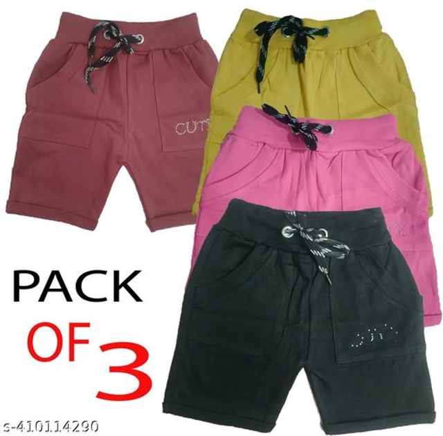 Cotton Shorts for Boys (Multicolor, 0-1 Years) (Pack of 3)