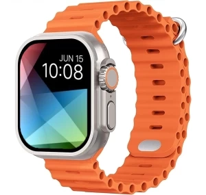 Silicone T800 Ultra Smartwatch for Men & Women (Orange)