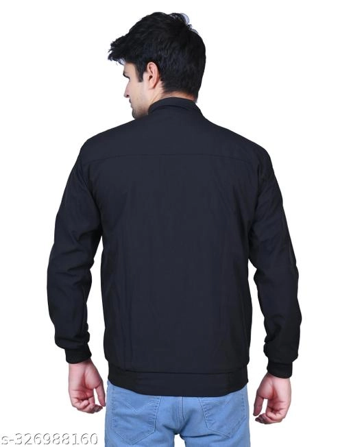 Polyester Jacket for Men (Navy Blue, XXL)