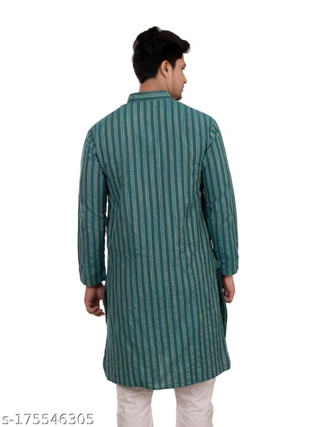 Cotton Blend Kurta for Men (Green, S)