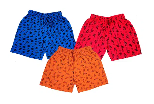 Cotton Blend Printed Shorts for Girls (Pack of 3) (Multicolor, 2-3 Years)