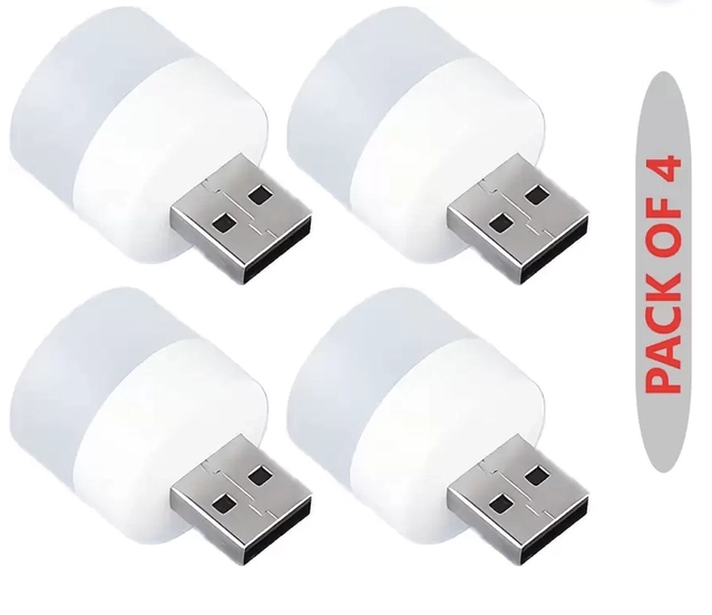 USB 1W LED Bulb light (Set of 4) UL1 Led Light  (White)