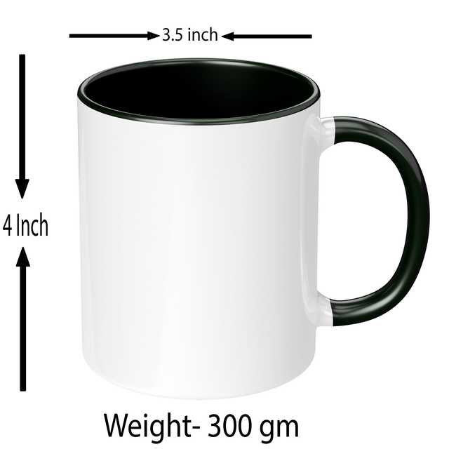 Bride Loading Printed Heart Handle Mug Microwave Safe Ceramic Tea Coffee (Black, 350 ml) (GT-561)