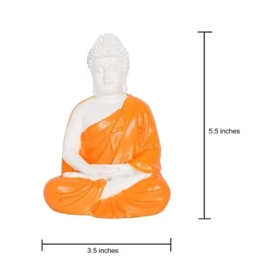 Lord Gautam Buddha Idol (Orange & White)