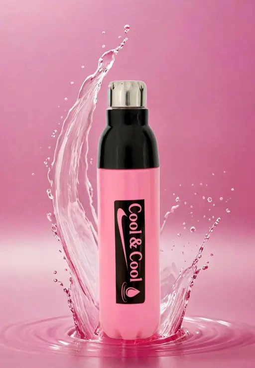 Fancy Plastic Water Bottle (Pink, 1000 ml)