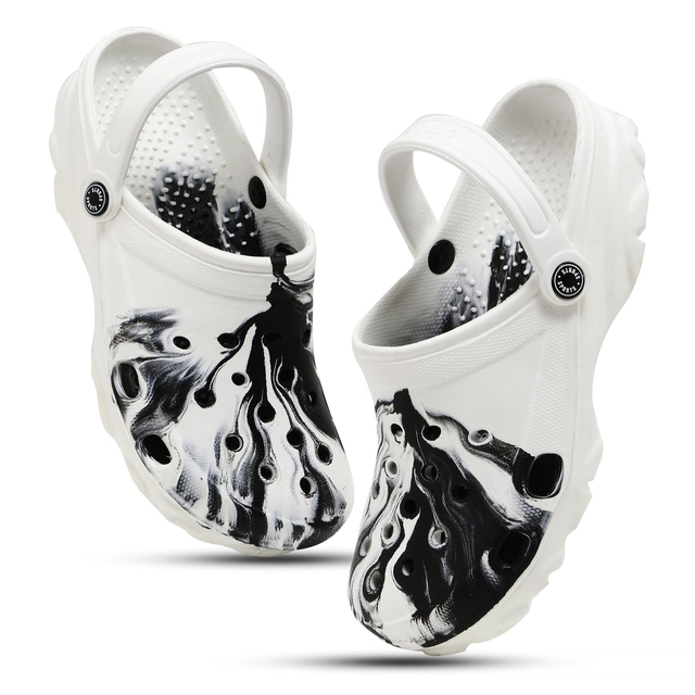 Clogs for Men (White & Black, 6)