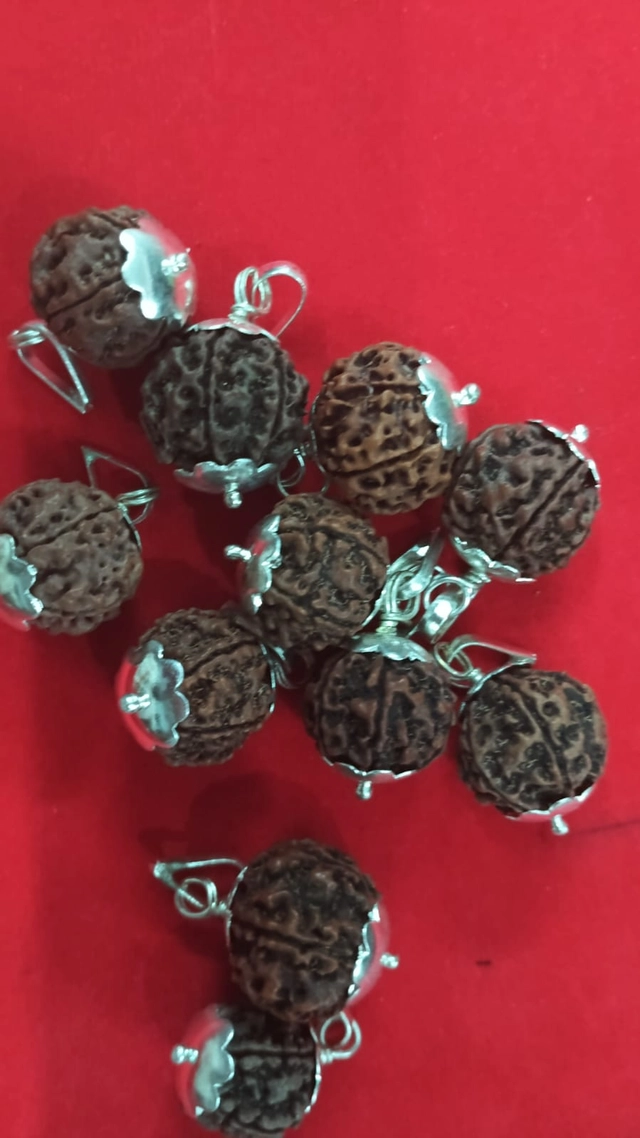 5 Mukhi Nepali Rudraksha & Tulsi Kanthi Mala (Brown, Set of 2)