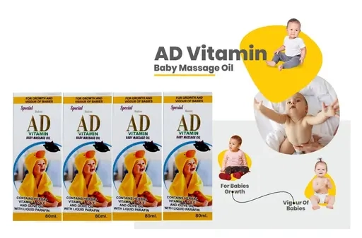 AD Baby Massage Oil (80 ml, Pack of 4)