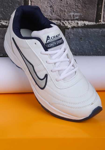 Men's Running Shoes (White, 6) (V-61)