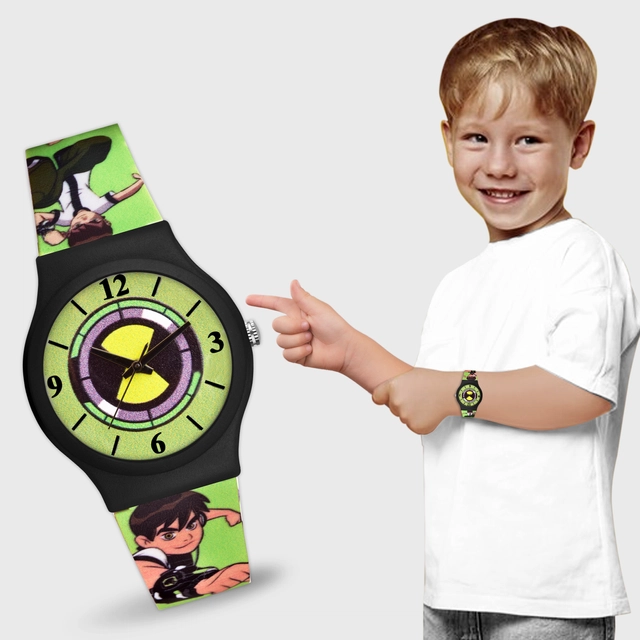 LORETTA Silicone Straps Analog Watch for Kids (Green)