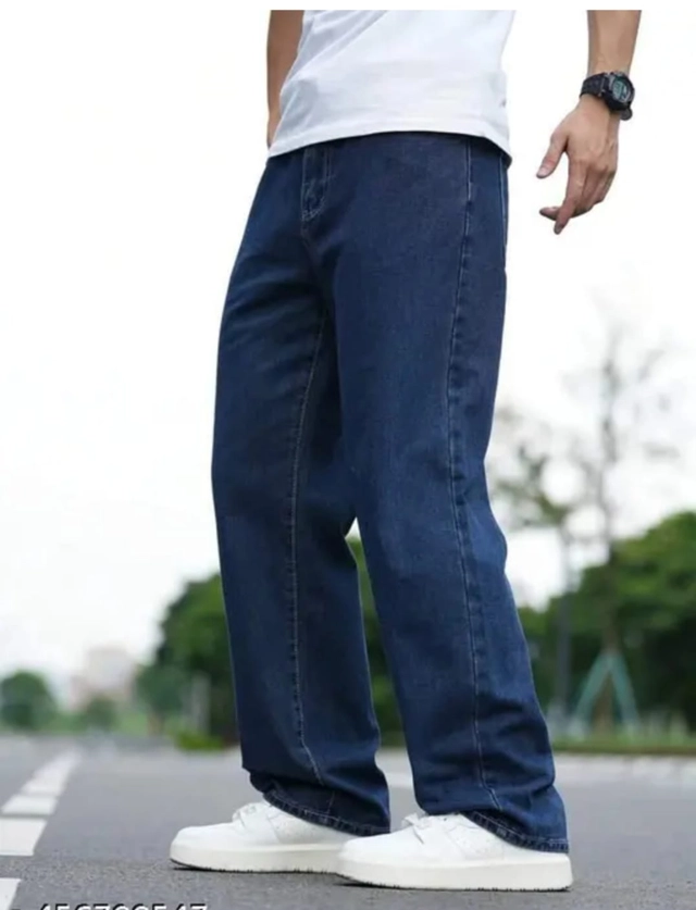 Denim Loose Fit Jeans for Men (Dark Blue , 28)