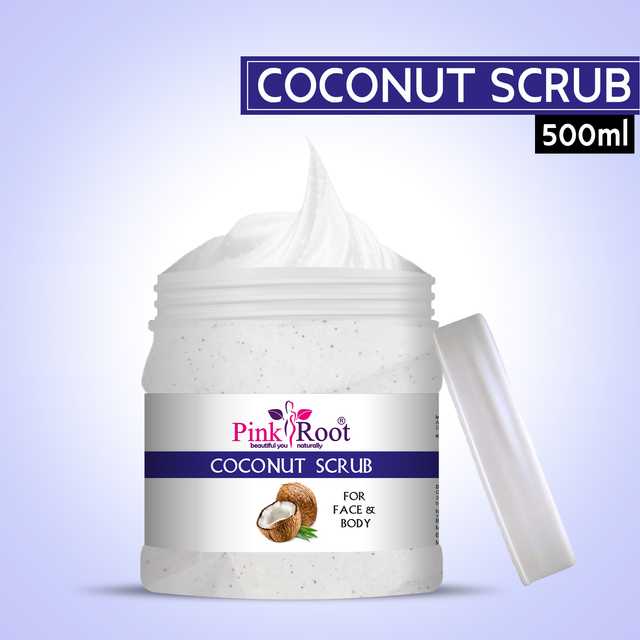 Pink Root Coconut Scrub For Soft, Clean & Healthy Skin Suits All Skin Types (Pack Of 1, 500 g) (MI-171)