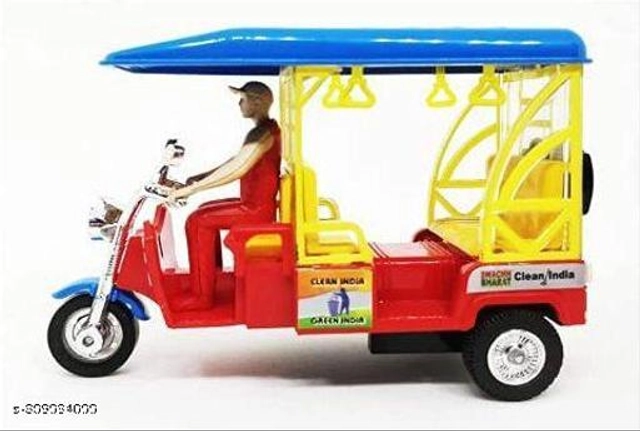 CNG Auto & E-Rickshaw Toy for Kids (Multicolor, Set of 2)