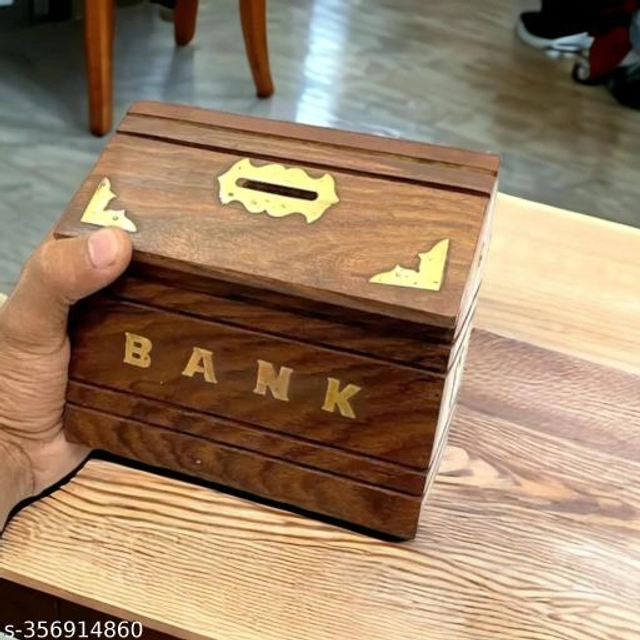 Wooden Money Bank (Brown)