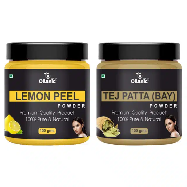 Natural Lemon Peel & Tej Patta Powder for Skin & Hair (Pack of 2, 100 g)