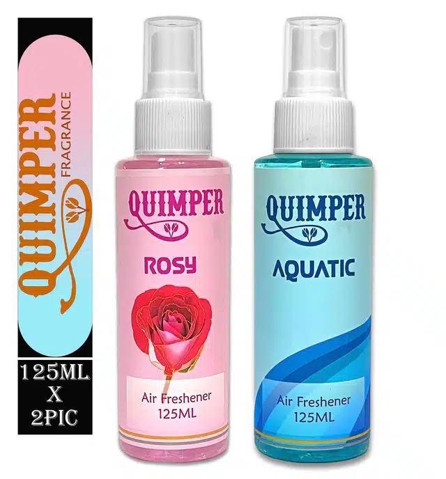 Quimper Rose & Aquatic Room Air Freshener (125 ml, Pack of 2)