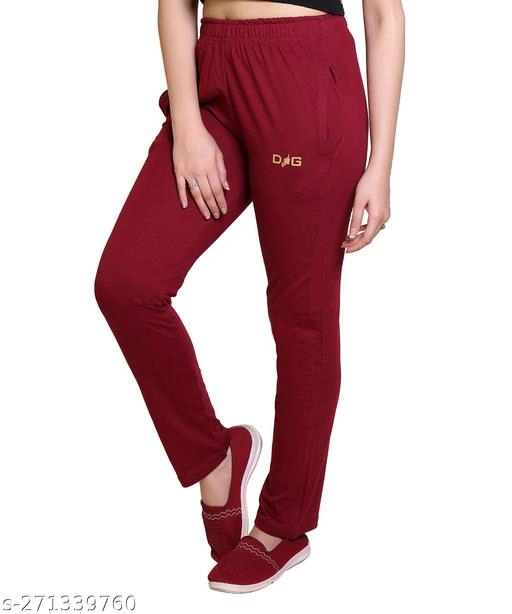 Cotton Blend Pyjama for Women (Maroon, M)