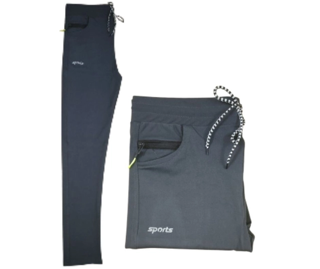 Linen Slim Fit Trackpants for Men (Dark Grey , L)