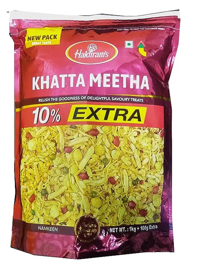 हल्दीराम खट्टा मीठा नमकीन 1 kg + 100 g एक्स्ट्रा