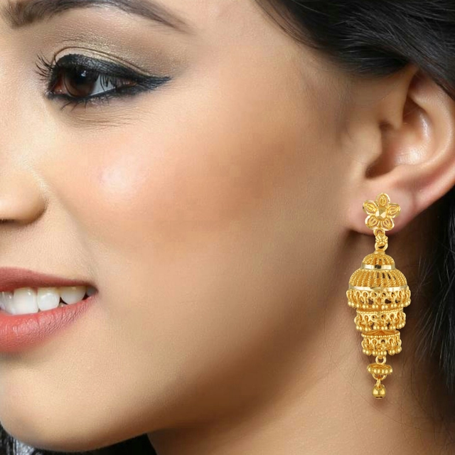 Alloy Gold Plated Earrings for Women (Gold, Set of 1)