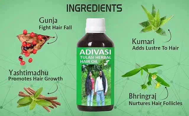 Adivasi Tulsi Herbal Hair Oil for Hair Fall & Hair Growth (125 ml)