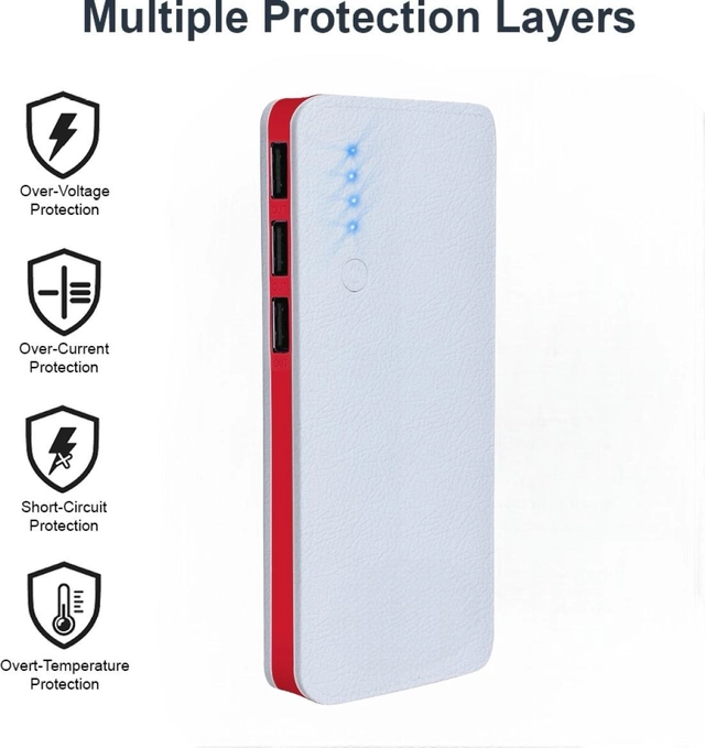 20000 mAh Power Bank (White & Red)