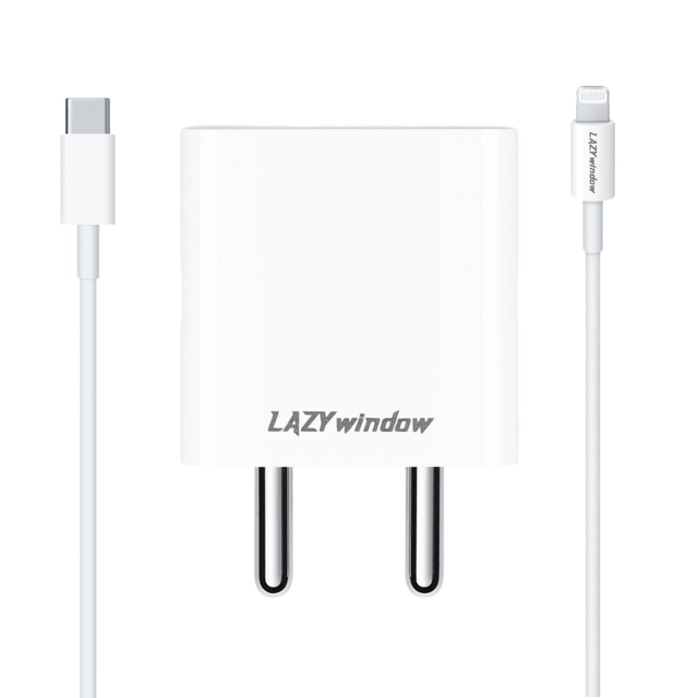 Fast Mobile Charging Adapter with Detachable Type C Cable (White, 25 W)