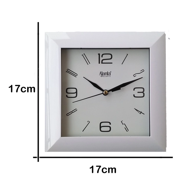 Plastic Ajanta Wall Clock (White, 22 cm)