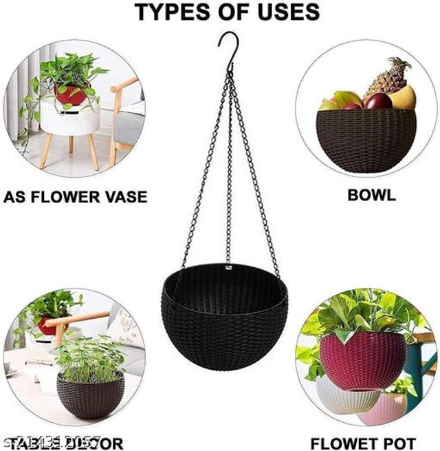 Plastic Hanging Planter (Multicolor, Pack of 8)