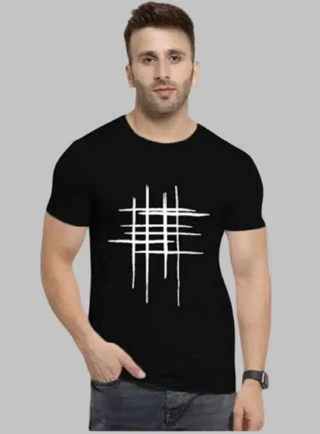 Half Sleeve T-Shirt for Men (Black, M)