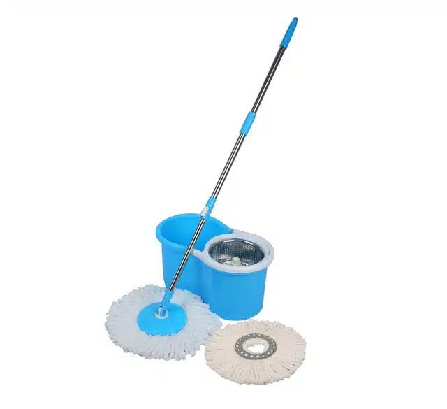 Self Spin Bucket Mop with 2 Refills (Blue, Set of 1)