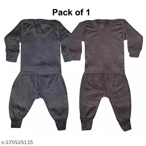 Woolen Thermal Set for Kids (Multicolor, 0-3 Months)