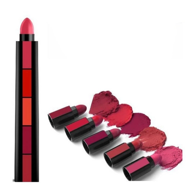 Premium 5-in-1 Mini Matte Lipsticks (Multicolor, Pack of 1)