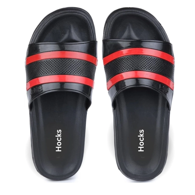 Hocks Sliders for Men (Red & Black, 6)