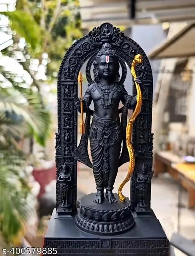 Poly Resin Ayodhya Ram Idol (Black)