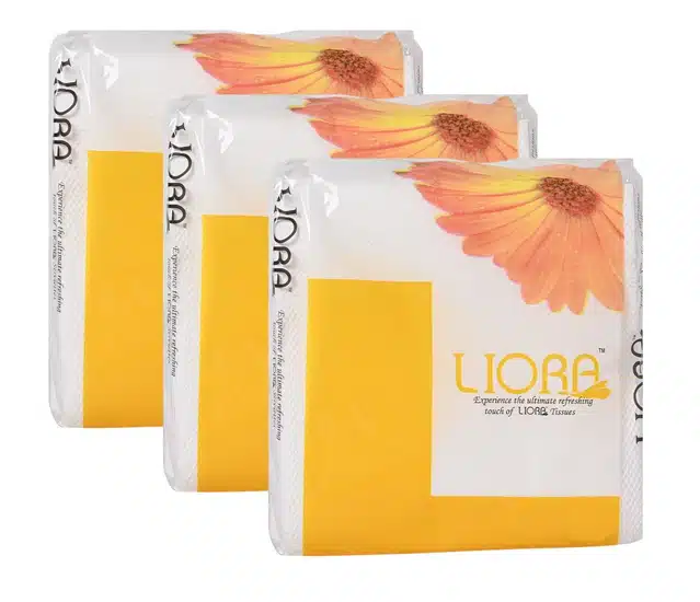 Liora 100 Pulls Paper Napkins (Pack of 3, 27x30 cm)