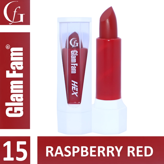 Glam Fam Smudge Proof Creamy Ultra Matte Long Lasting Lipstick (RaspBerry Red)