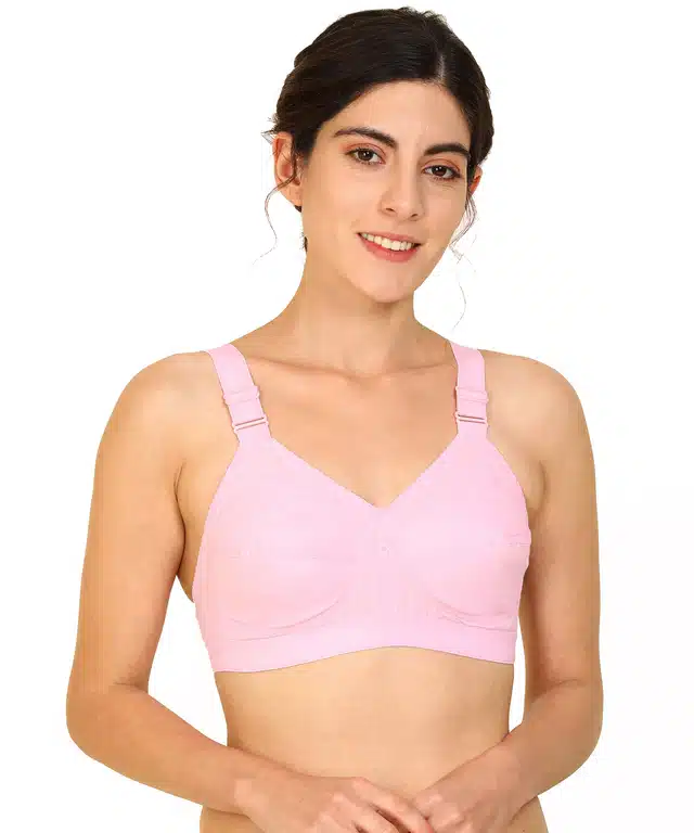 Non Padded and Non-Wired Bra for Women (Pink, 40)