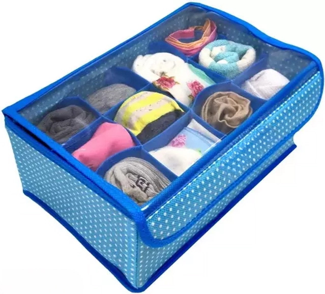 Non-woven Foldable Cloth Cover cum Organizer (Blue)