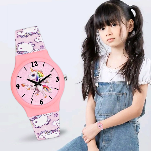 LORETTA Silicone Straps Analog Watch for Kids (Pink)