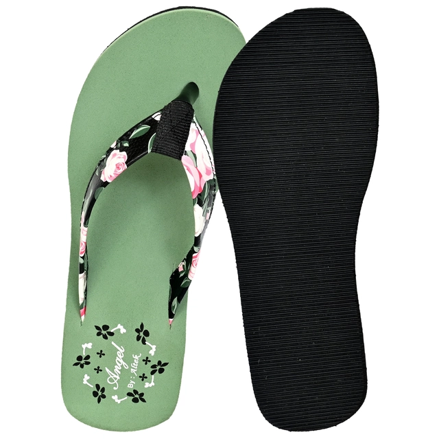 Flip-Flops for Women (Green, 4)