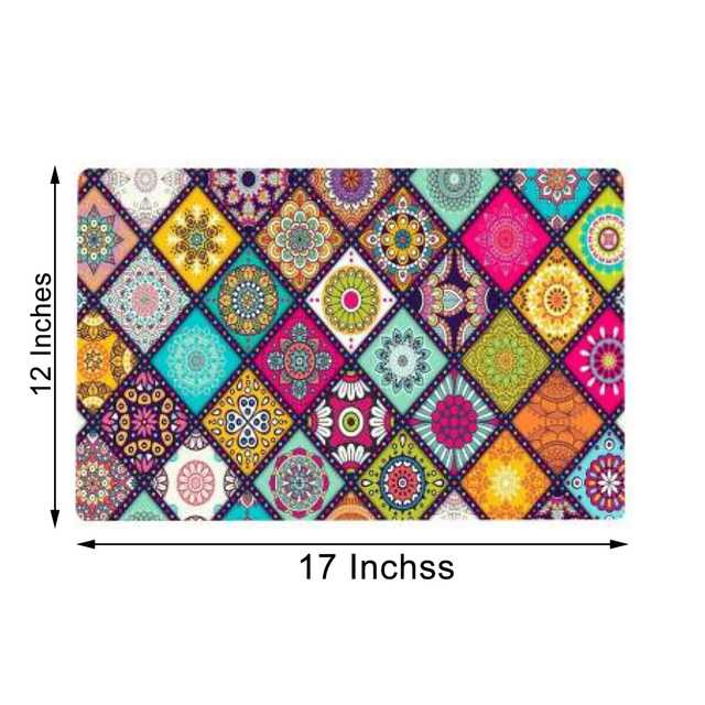 WISHLAND 1 Pc Fridge Cover for Top with 6 Pockets, 2 Handle Cover, 3 Fridge Mats (Set of 6, 21X39 inch) (A-483)