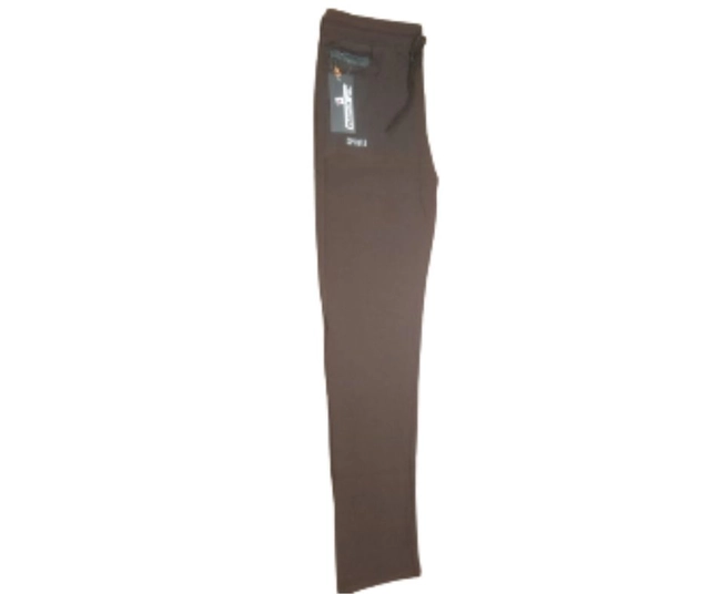 Linen Slim Fit Trackpants for Men (Brown, XL)