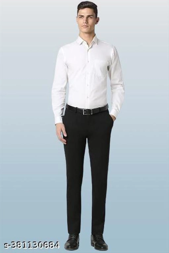 Polyester Formal Pant for Men (Black, 28)