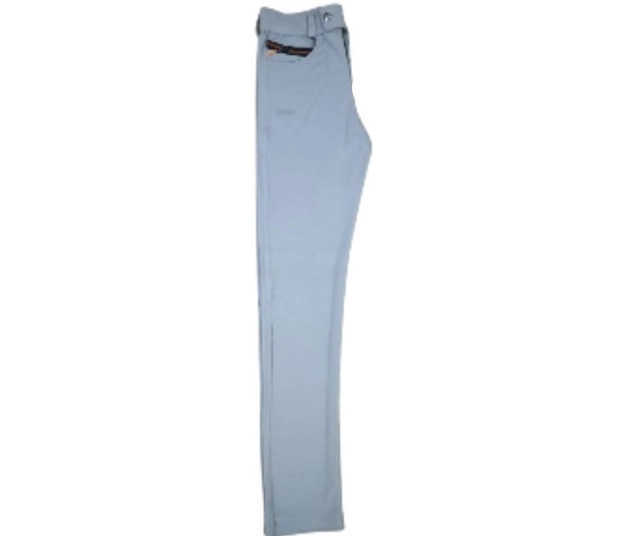 Linen Slim Fit Trackpants for Men (Light Grey, XL)