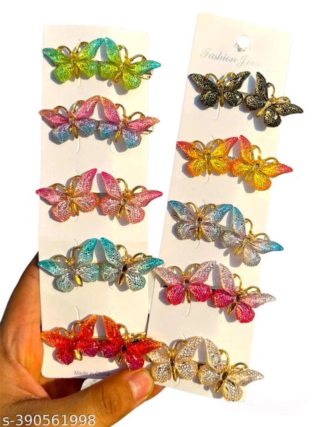 Hair Clips for Women (Multicolor, Pack of 10)