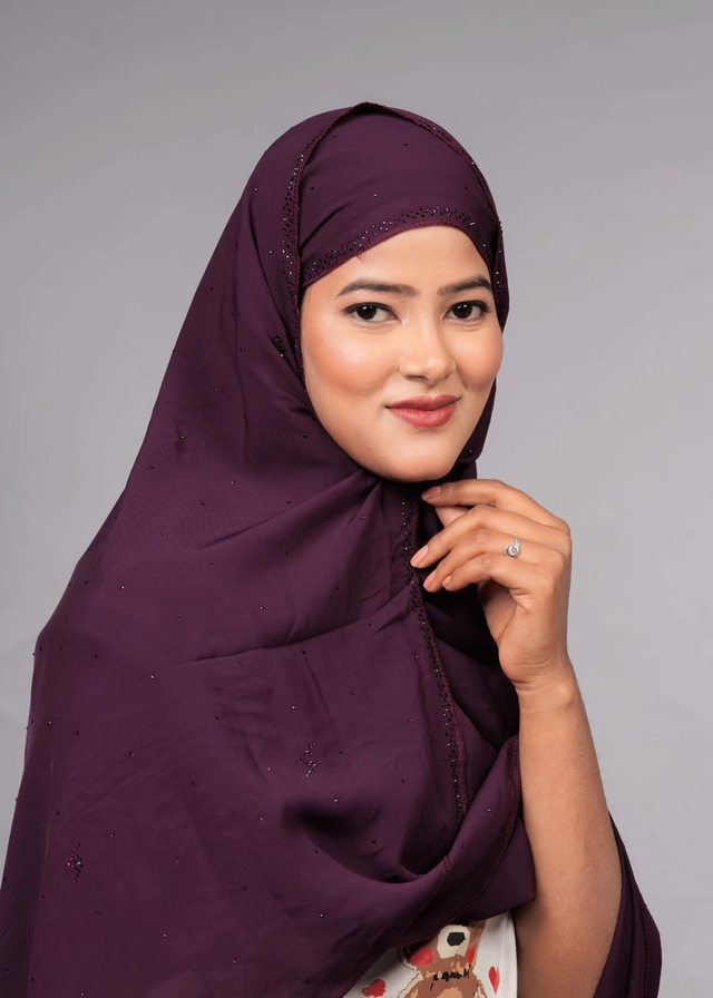 Chiffon HIjab for Women (Purple, Free Size)